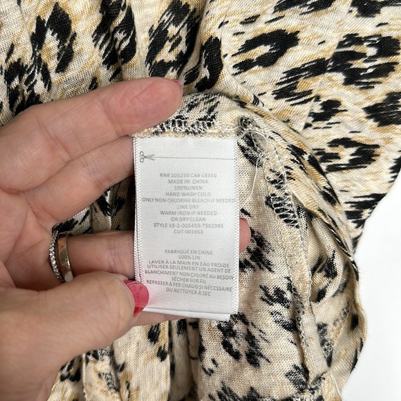 JOIE Colman Leopard Print Linen Racerback Tank | Size: Small - Picture 3 of 5